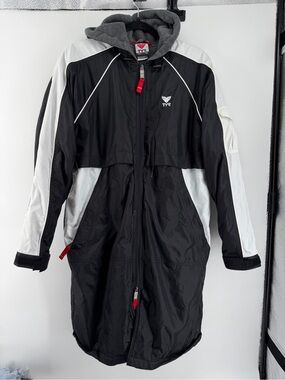 TYR Alliance Swim Parka Black White Fleece Lined Jacket Size XXS⁠